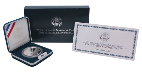 1999 Yellowstone National Park Commemorative Silver Dollar Proof