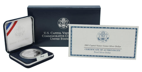 2001 Capitol Visitor Center Commemorative Silver Dollar Proof