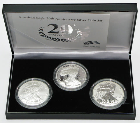 2006 Silver American Eagle 20th Anniversary 3-Coin Set