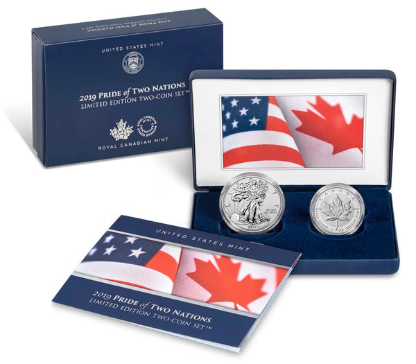 ✩︎レア✩︎イギリス　ロールチケット　②巻セット 2019 Pride of Two Nations 2-Coin Set (Silver Eagle / Maple
